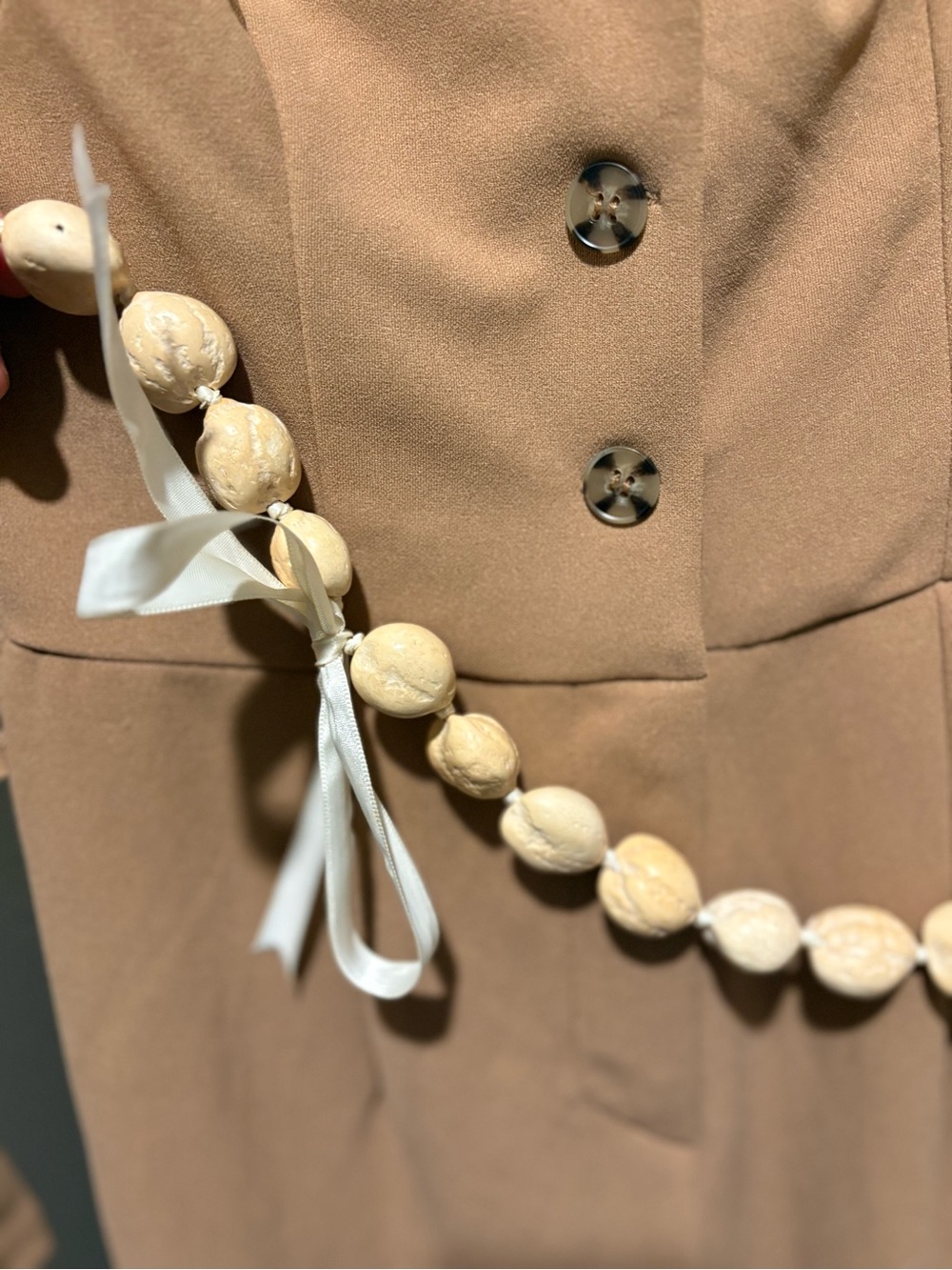 Women Long Sleeve Camel jumpsuit with Tailored Collar and optional belt size xs - Picture 11 of 11